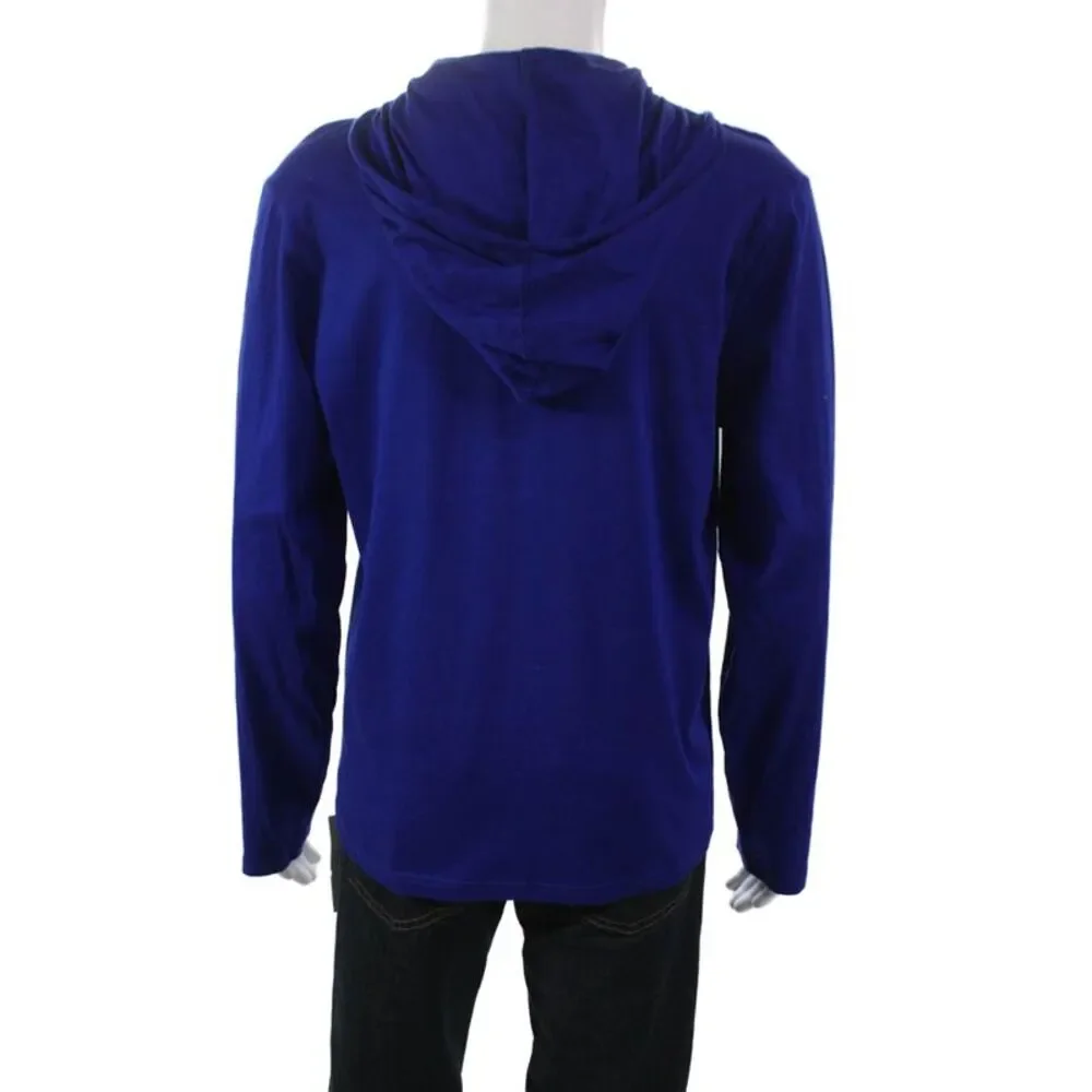 Polo Ralph Lauren Mens Blue Henley Shirt Long Sleeve Mercerized Cotton Size XL